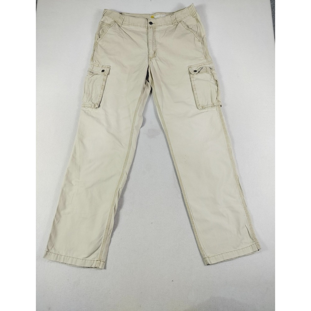 Carhartt Pants Mens‎ 38 Tan Relaxed Straight Cargo Workwear Cotton Khaki Durable